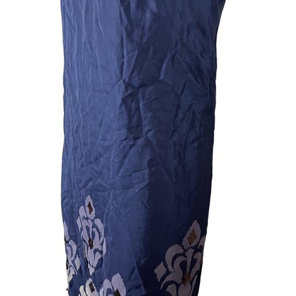 Jones New York Collection Womens Navy Silk Blend Short Sleeve V-Neck Dress sz 6 - Picture 9 of 16